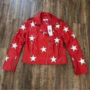 Rare Red Star BuddyLove Joplin Vegan Leather Jacket | Size Medium | NWT